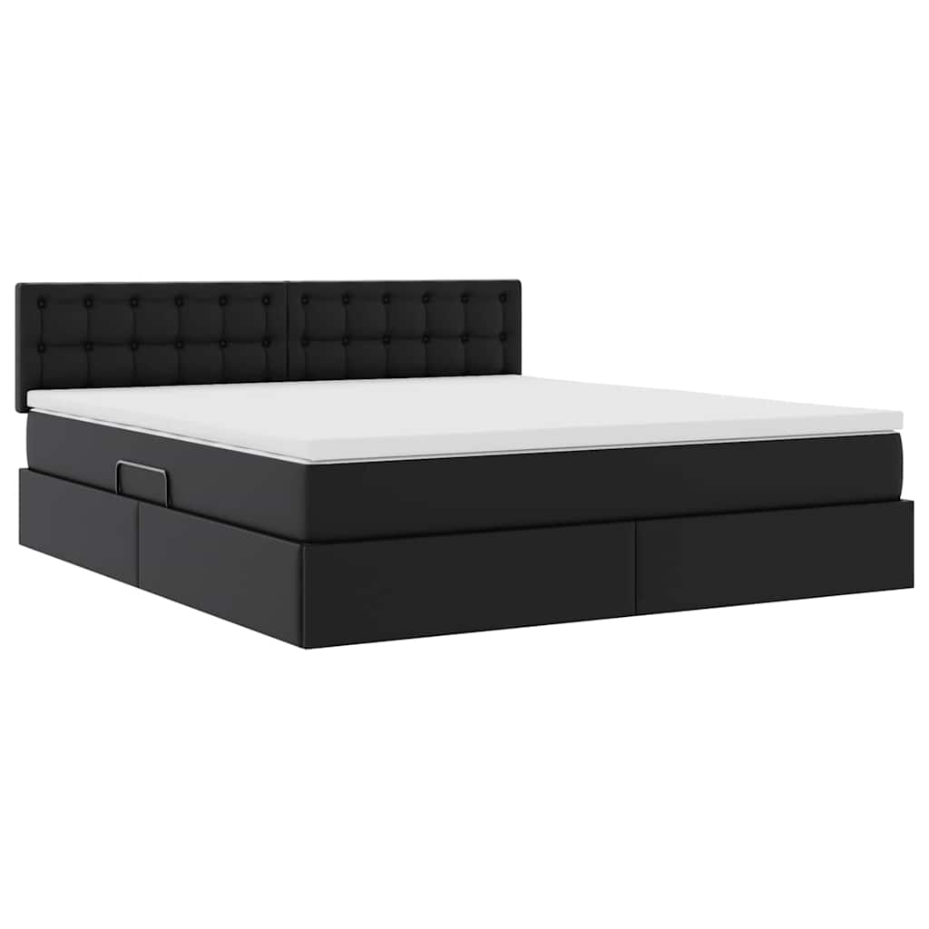 Letto con contenitore e materasso Nero 180 x 200 cm | homemem39
