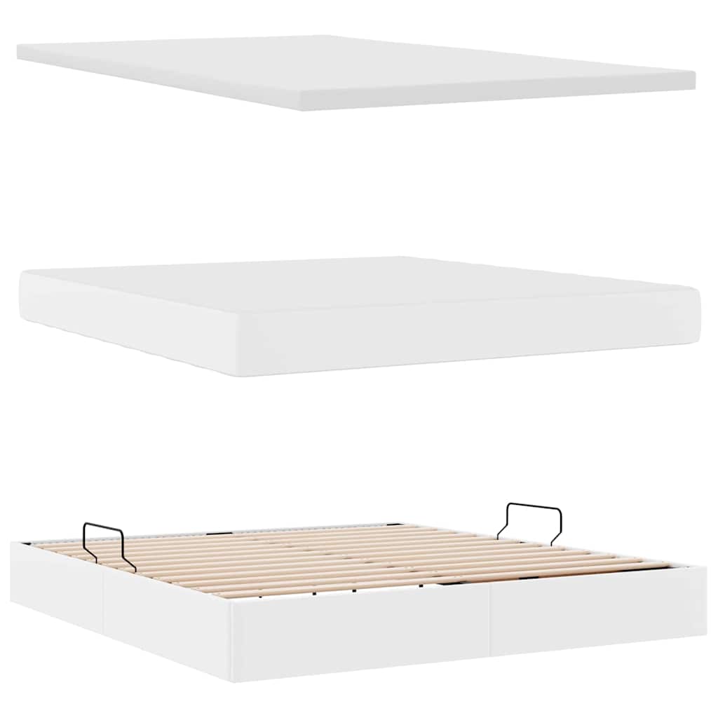 Letto con contenitore e materasso Bianco Puro 180 x 200 cm | homemem39