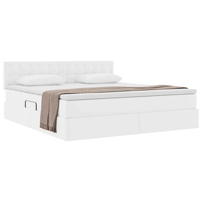 Letto con contenitore e materasso Bianco Puro 180 x 200 cm | homemem39