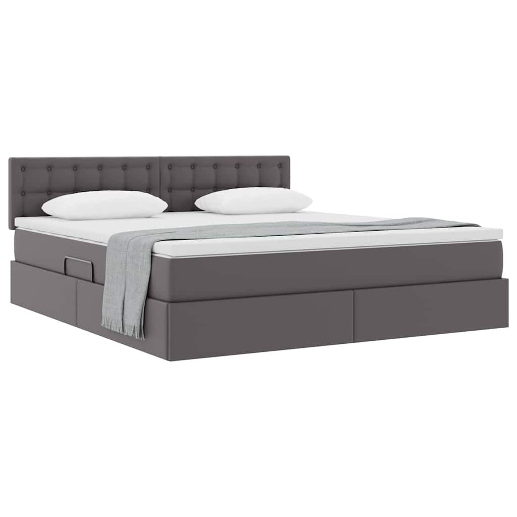 Letto con contenitore e materasso Grigio 180 x 200 cm | homemem39