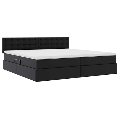 Letto con contenitore e materasso Nero 200 x 200 cm | homemem39