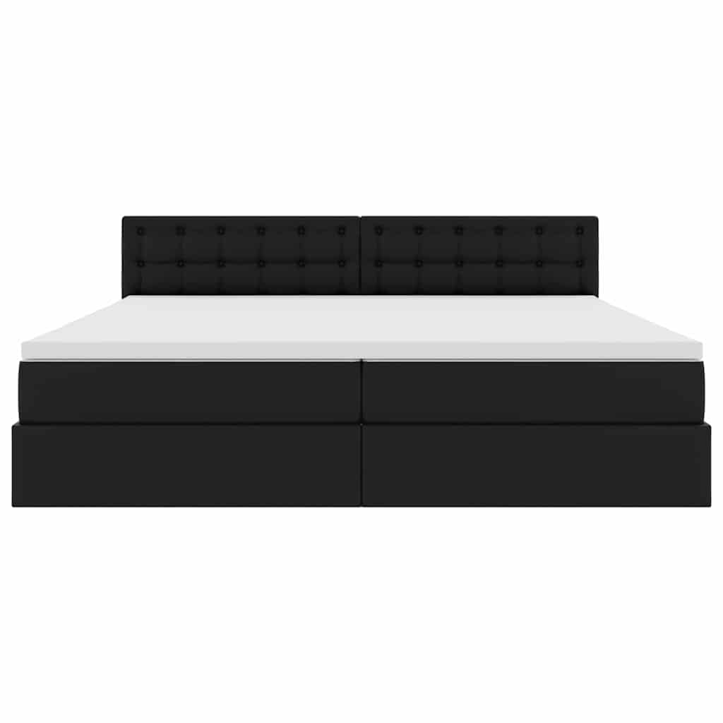 Letto con contenitore e materasso Nero 200 x 200 cm | homemem39
