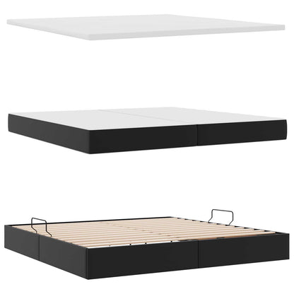 Letto con contenitore e materasso Nero 200 x 200 cm | homemem39