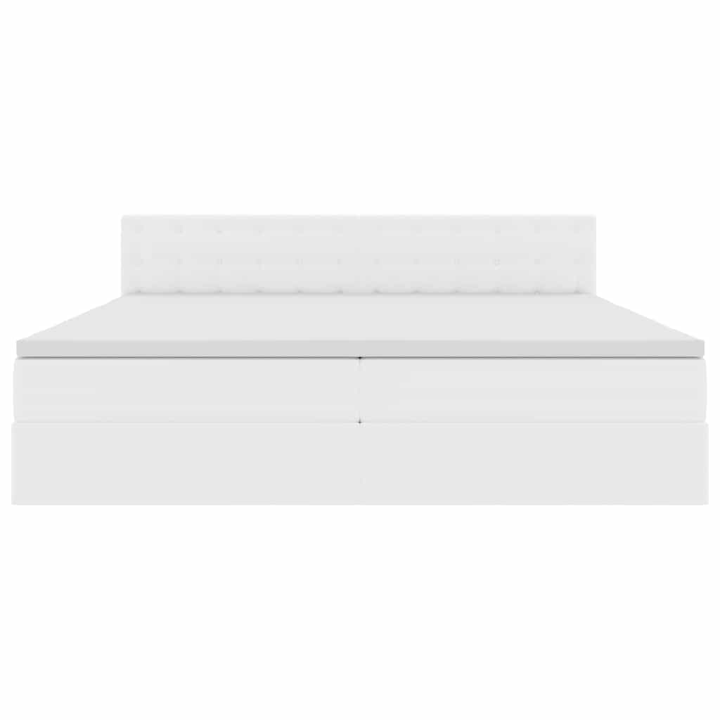 Letto con contenitore e materasso Bianco Puro 200 x 200 cm | homemem39
