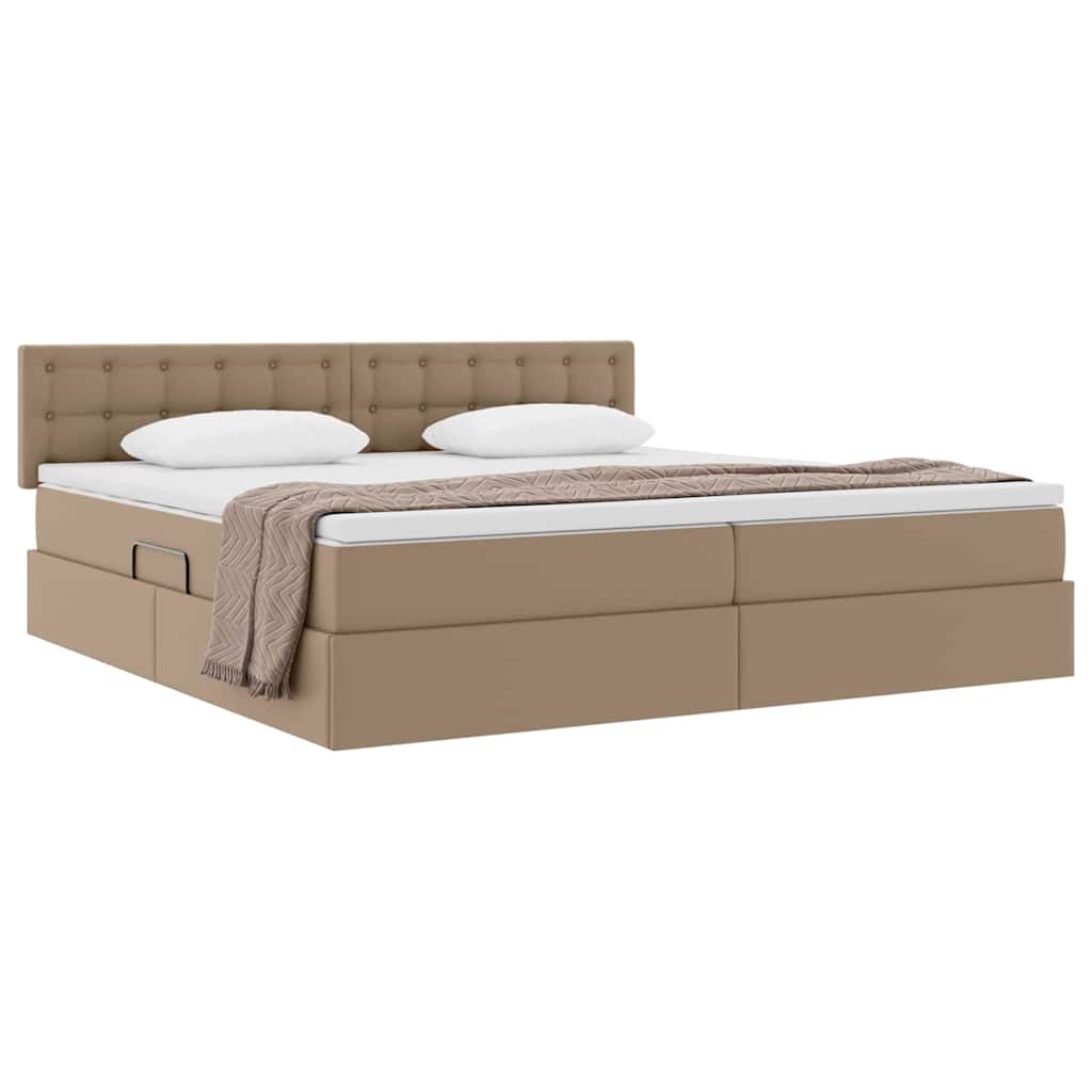 Letto con contenitore e materasso Cappuccino 200 x 200 cm | homemem39