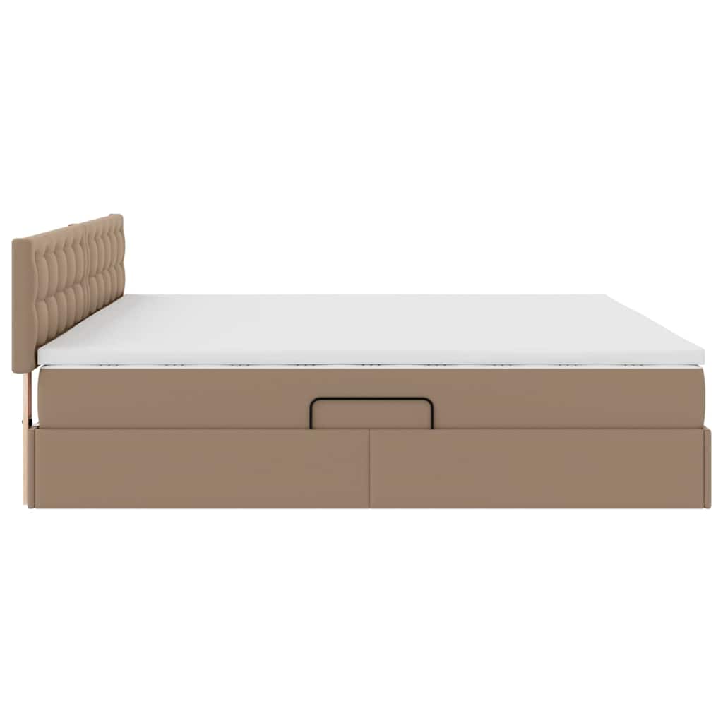 Letto con contenitore e materasso Cappuccino 200 x 200 cm | homemem39