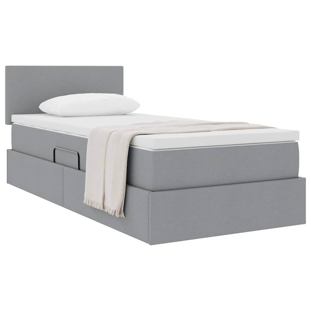 Letto con contenitore e materasso Grigio chiaro 90 x 190 cm | homemem39