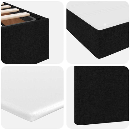 Letto con contenitore e materasso con testiera Nero 90 x 190 cm | homemem39