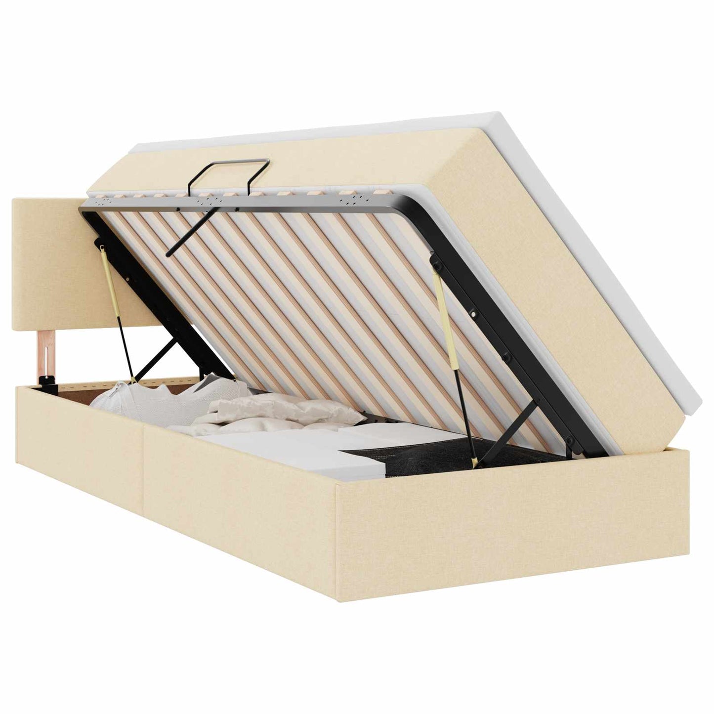 Letto con contenitore e materasso Crema 90 x 190 cm | homemem39