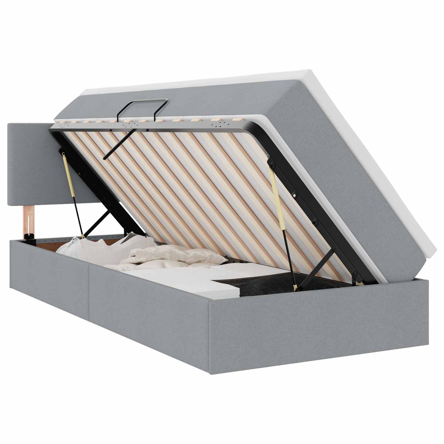 Letto con contenitore e materasso Grigio chiaro 90 x 200 cm | homemem39
