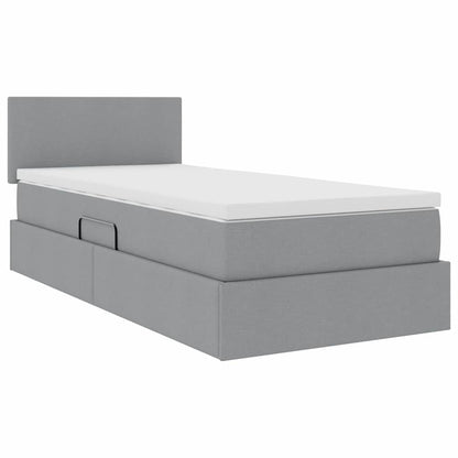 Letto con contenitore e materasso Grigio chiaro 90 x 200 cm | homemem39