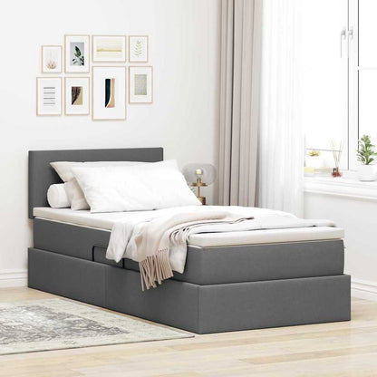 Letto con contenitore e materasso Grigio scuro 90 x 200 cm | homemem39