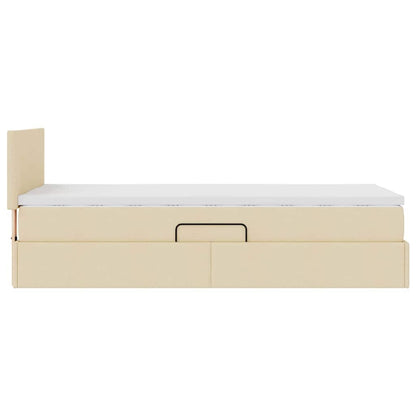 Letto con contenitore e materasso Crema 90 x 200 cm | homemem39