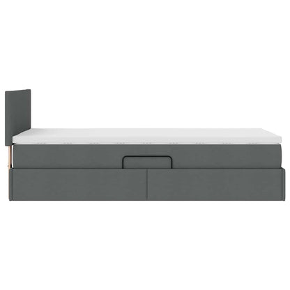 Letto con contenitore e materasso Grigio scuro 100 x 200 cm | homemem39