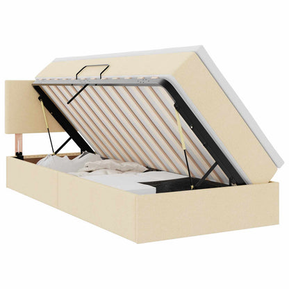 Letto con contenitore e materasso Crema 100 x 200 cm | homemem39