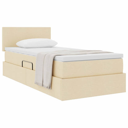 Letto con contenitore e materasso Crema 100 x 200 cm | homemem39