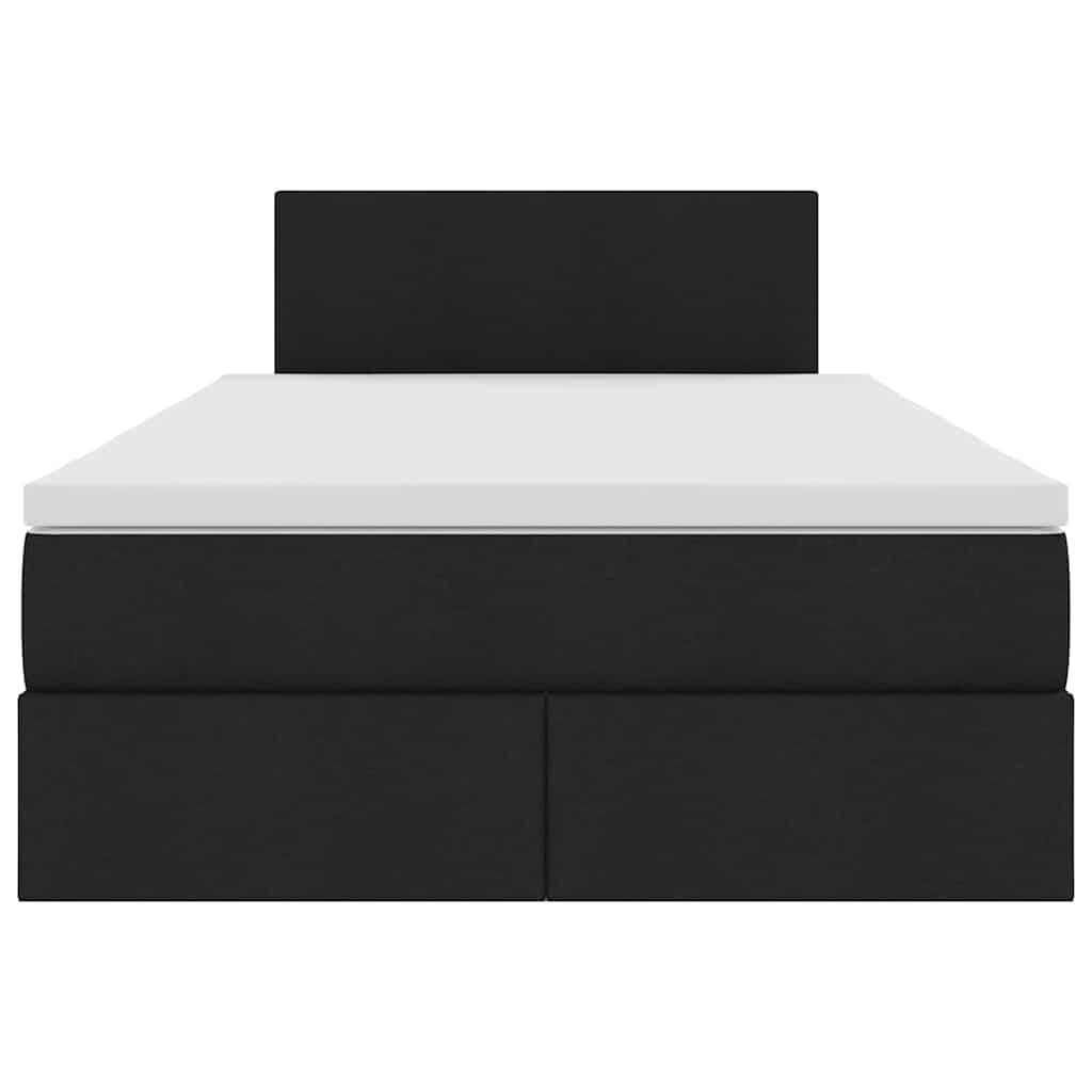 Letto con contenitore e materasso Nero 120 x 190 cm