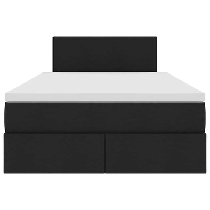 Letto con contenitore e materasso Nero 120 x 190 cm