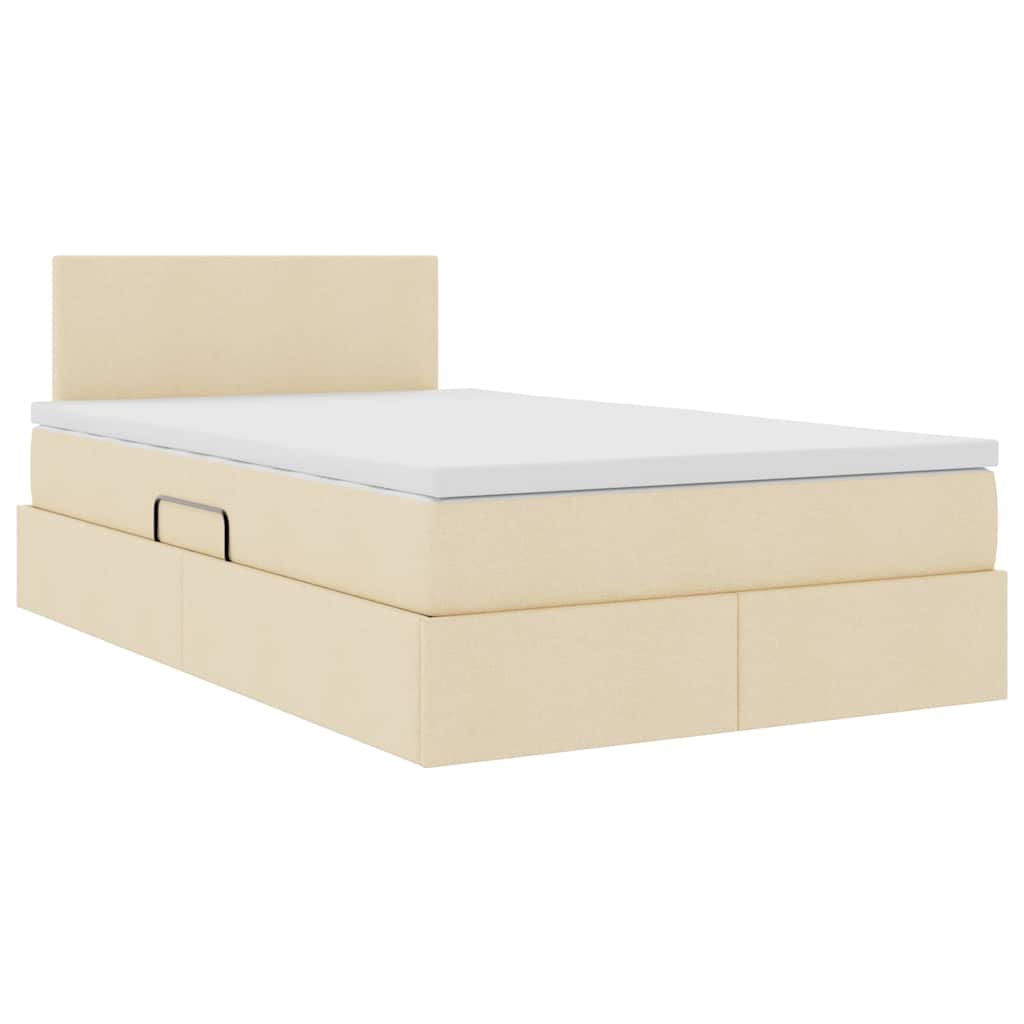 Letto con contenitore e materasso Crema 120 x 190 cm | homemem39