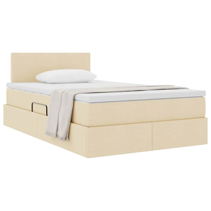 Letto con contenitore e materasso Crema 120 x 190 cm