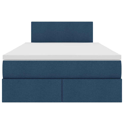 Letto con contenitore e materasso con testiera Blu 120 x 190 cm