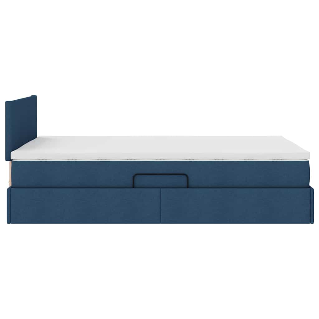 Letto con contenitore e materasso con testiera Blu 120 x 190 cm | homemem39