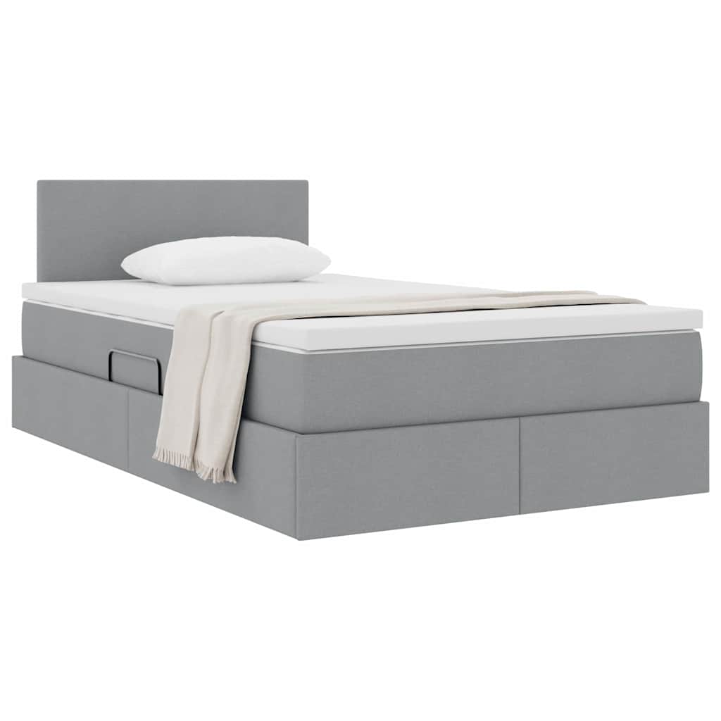 Letto con contenitore e materasso Grigio chiaro 120 x 200 cm | homemem39