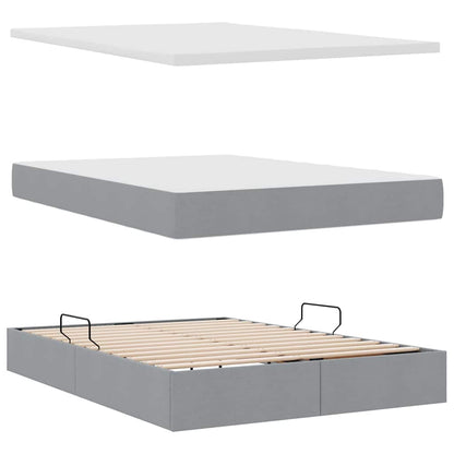 Letto con contenitore e materasso Grigio chiaro 140 x 190 cm | homemem39