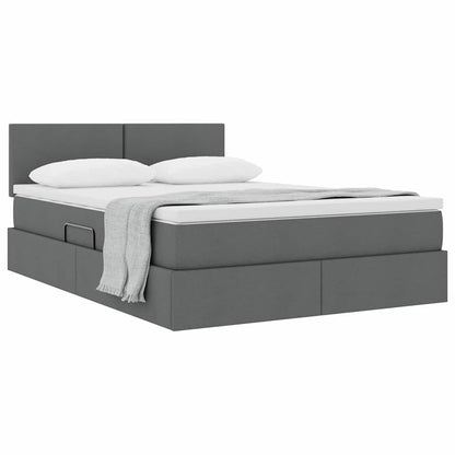 Letto con contenitore e materasso Grigio scuro 140 x 190 cm | homemem39