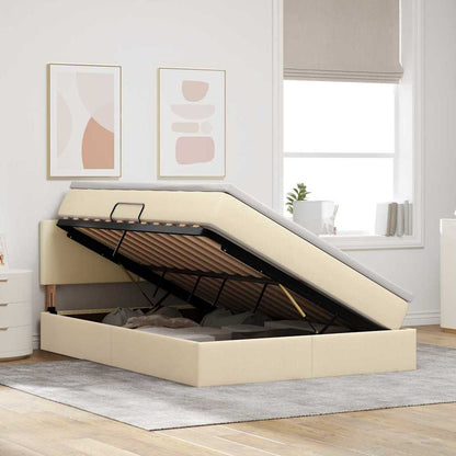 Letto con contenitore e materasso Crema 140 x 190 cm | homemem39