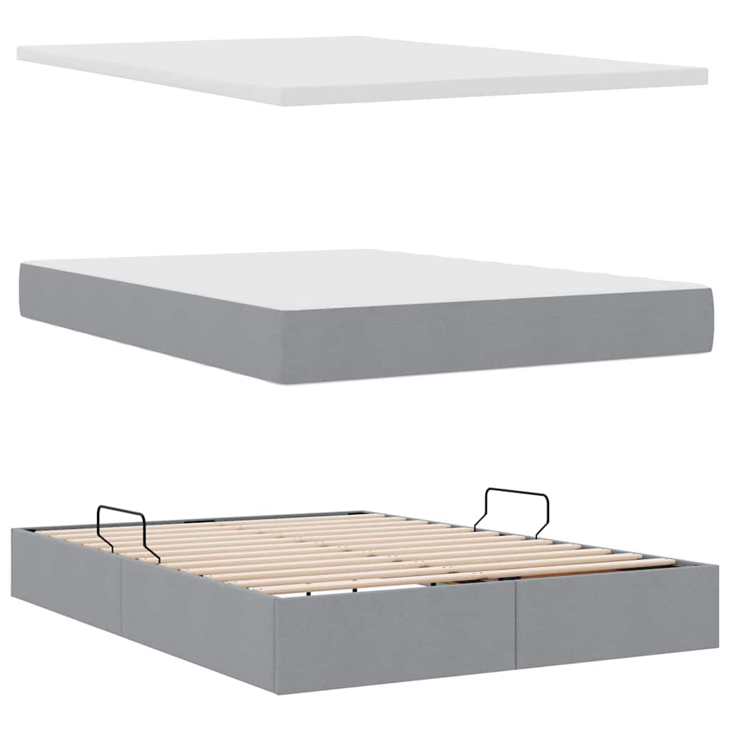 Letto con contenitore e materasso Grigio chiaro 140 x 200 cm | homemem39