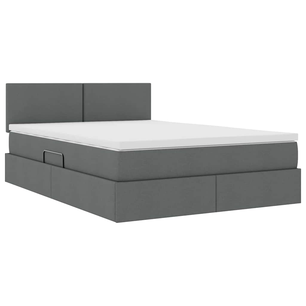 Letto con contenitore e materasso Grigio scuro 140 x 200 cm | homemem39