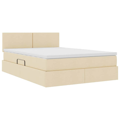 Letto con contenitore e materasso Crema 140 x 200 cm | homemem39