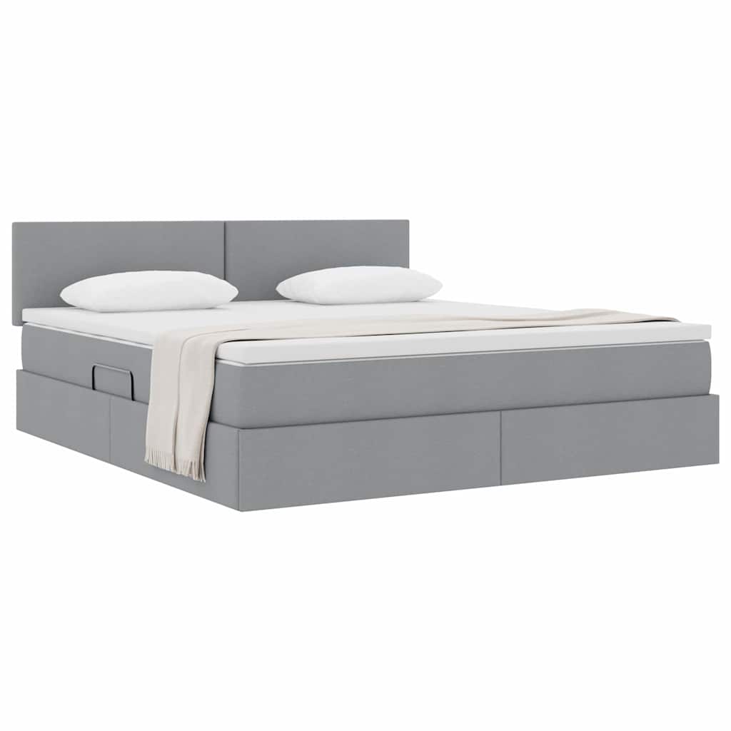 Letto con contenitore e materasso Grigio chiaro 160 x 200 cm | homemem39