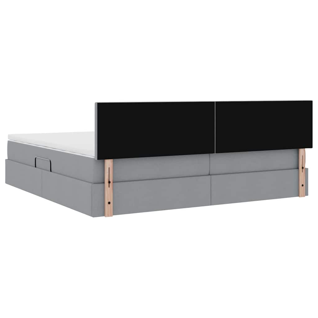 Letto con contenitore e materasso Grigio chiaro 200 x 200 cm | homemem39