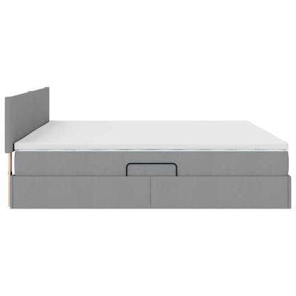 Letto con contenitore e materasso Grigio chiaro 200 x 200 cm | homemem39