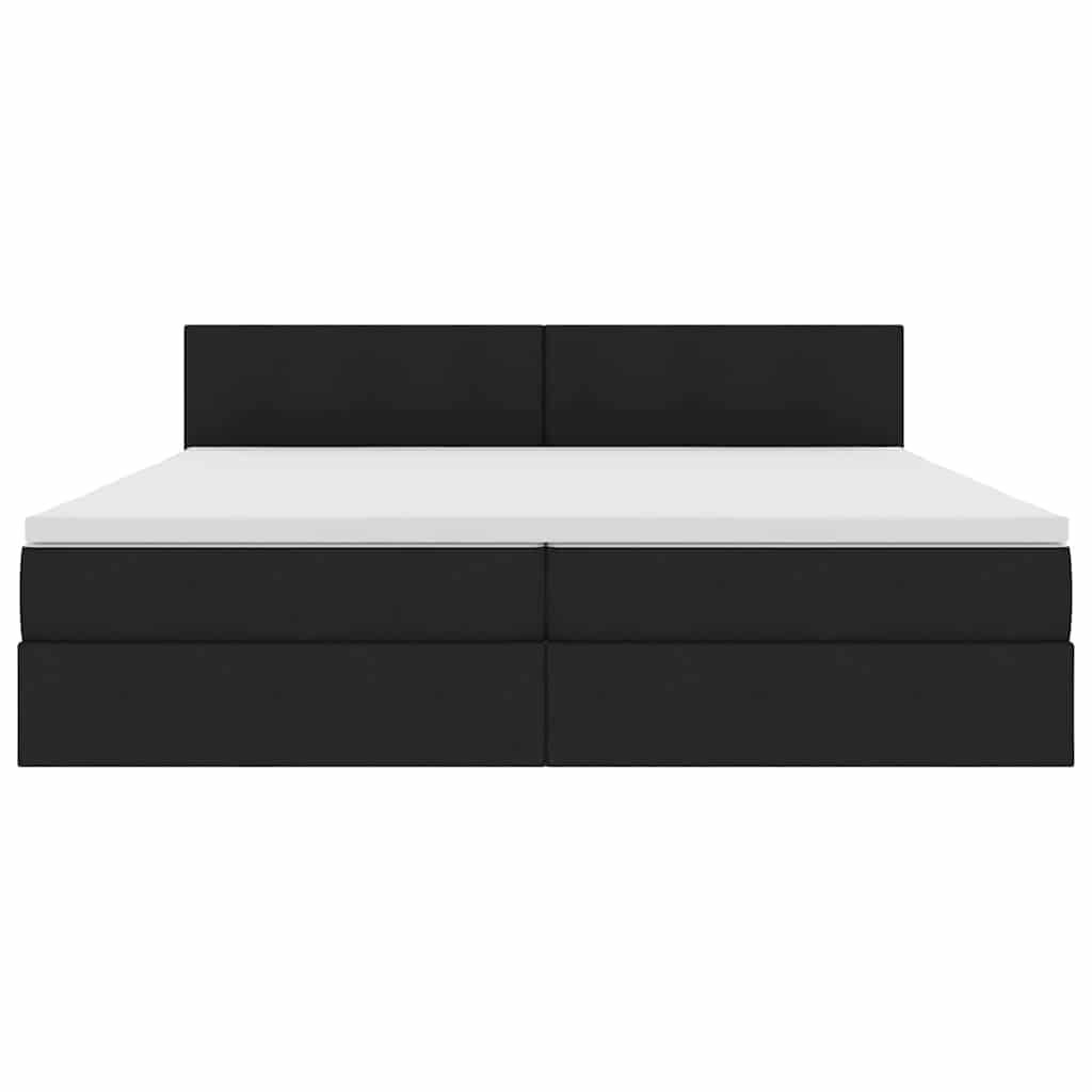Letto con contenitore e materasso Nero 200 x 200 cm | homemem39