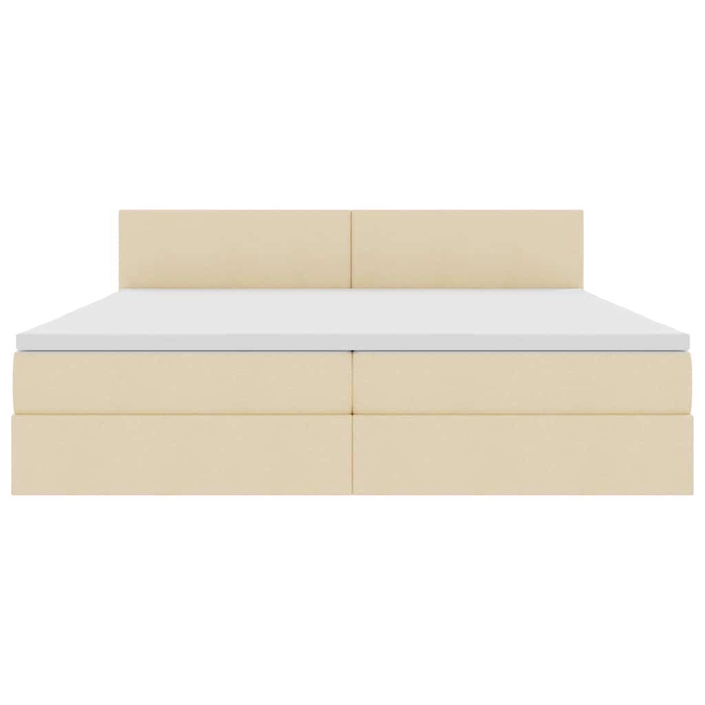 Letto con contenitore e materasso Crema 200 x 200 cm