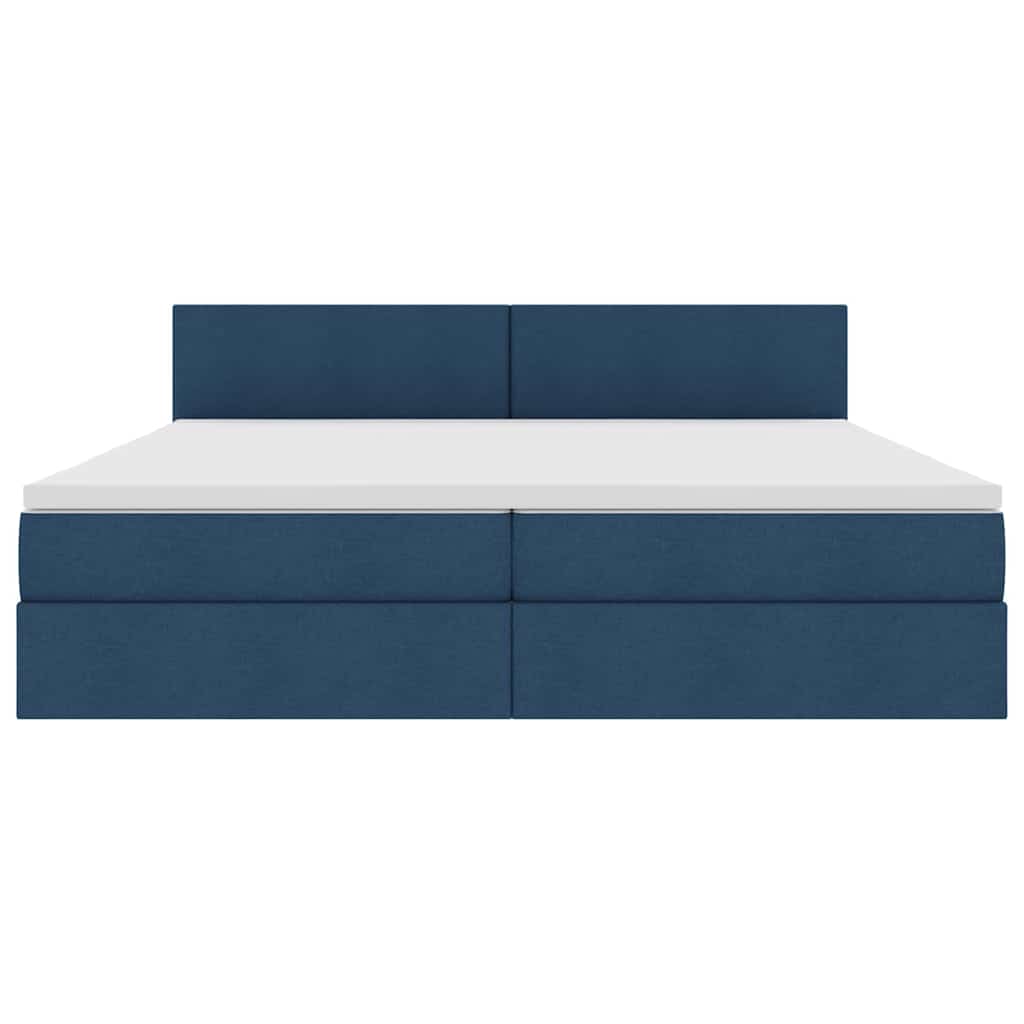 Letto con contenitore e materasso con testiera Blu 200 x 200 cm | homemem39