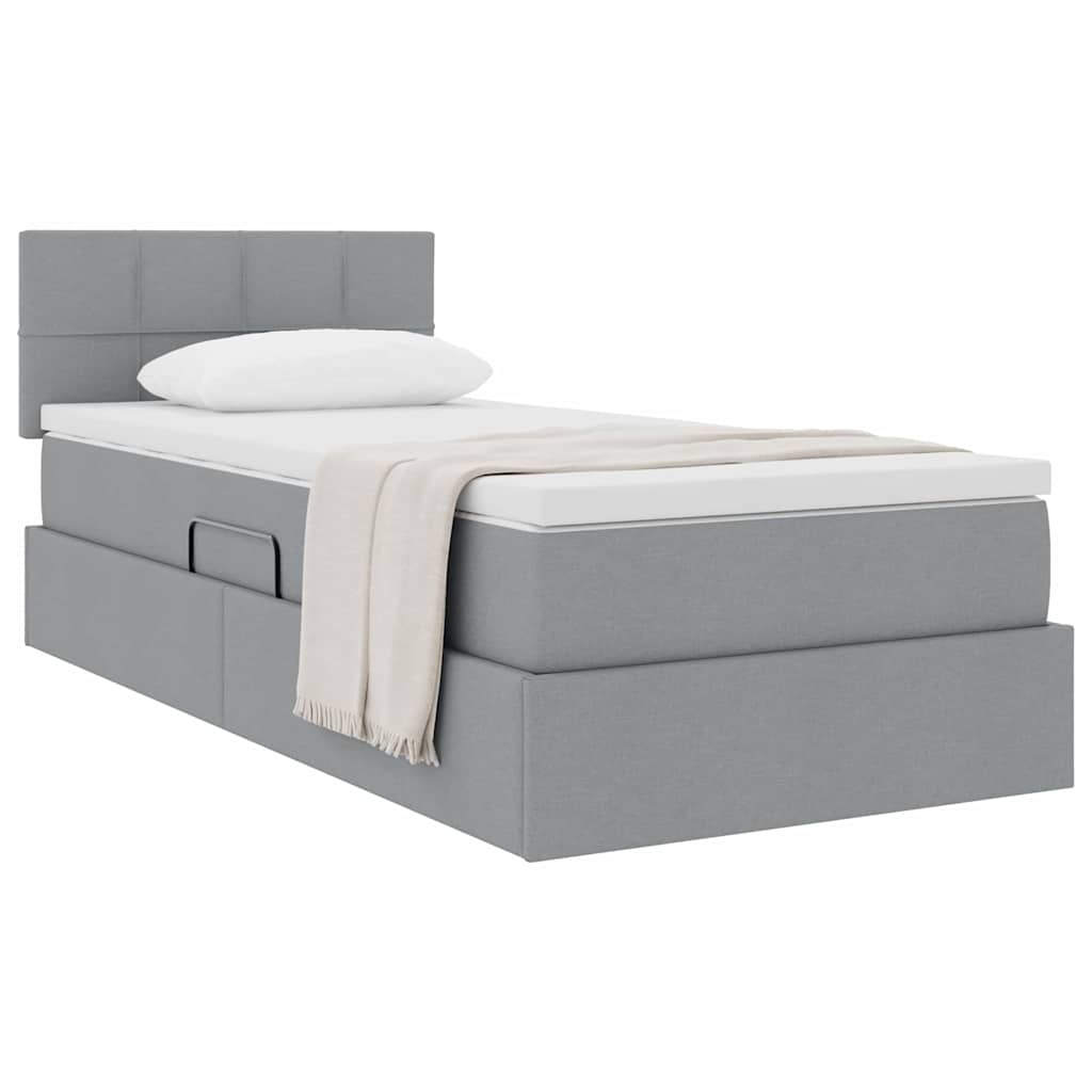 Letto con contenitore e materasso Grigio chiaro 90 x 190 cm | homemem39