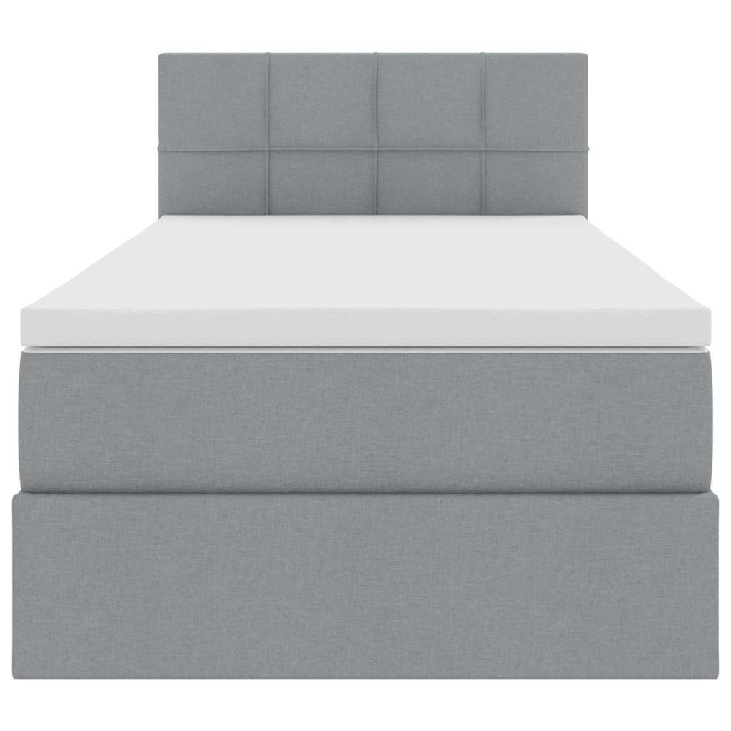 Letto con contenitore e materasso Grigio chiaro 90 x 200 cm | homemem39
