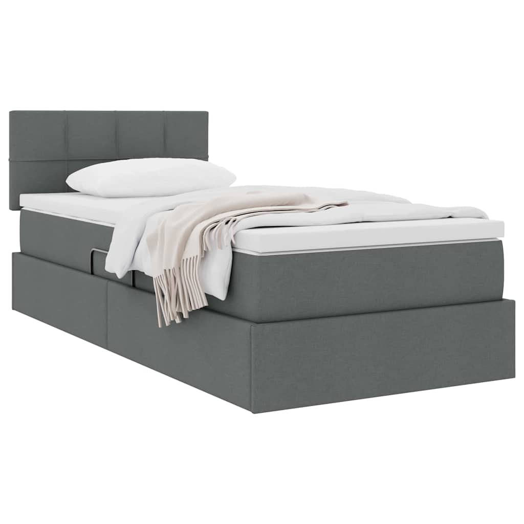 Letto con contenitore e materasso Grigio scuro 100 x 200 cm | homemem39