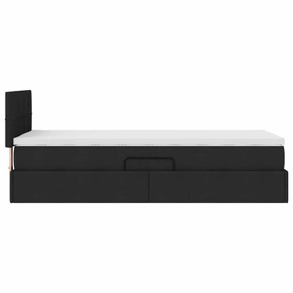Letto con contenitore e materasso Nero 100 x 200 cm | homemem39