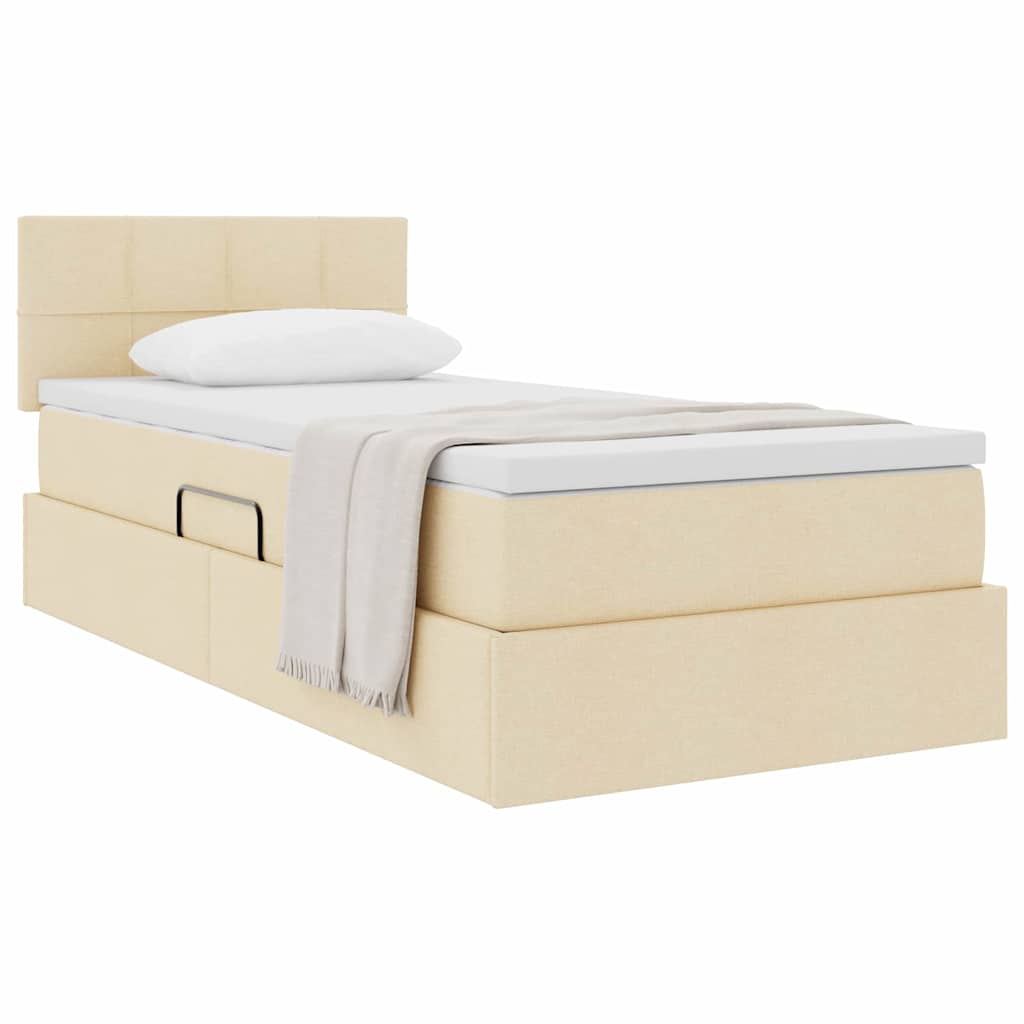 Letto con contenitore e materasso Crema 100 x 200 cm | homemem39