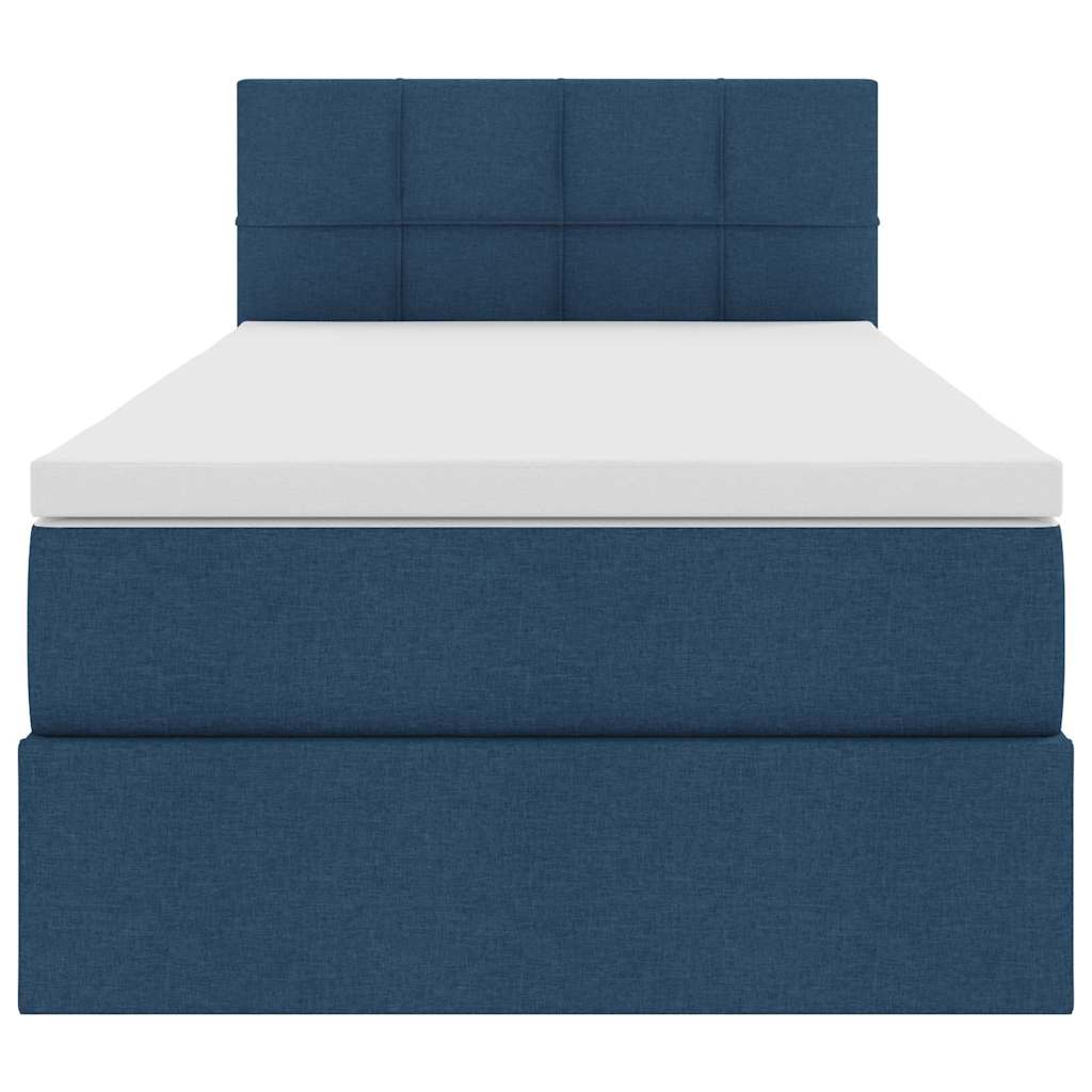 Letto con contenitore e materasso con testiera Blu 100 x 200 cm | homemem39