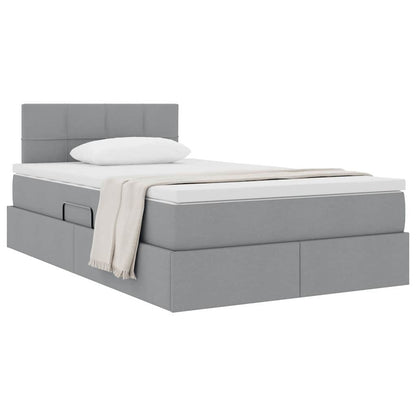 Letto con contenitore e materasso Grigio chiaro 120 x 190 cm | homemem39