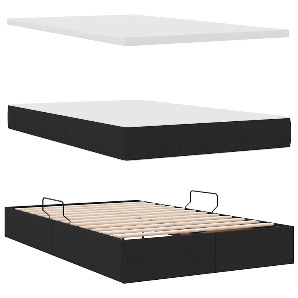 Letto con contenitore e materasso Nero 120 x 190 cm | homemem39