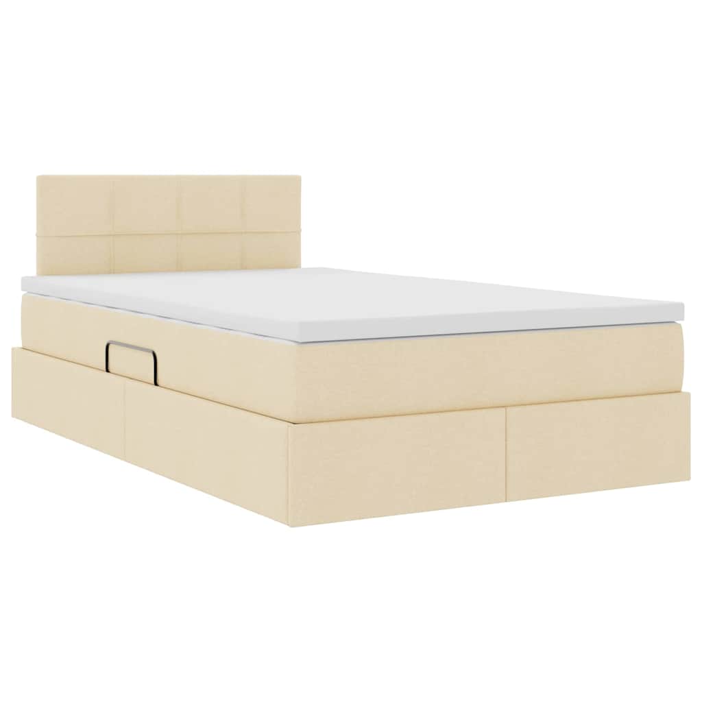 Letto con contenitore e materasso Crema 120 x 190 cm | homemem39