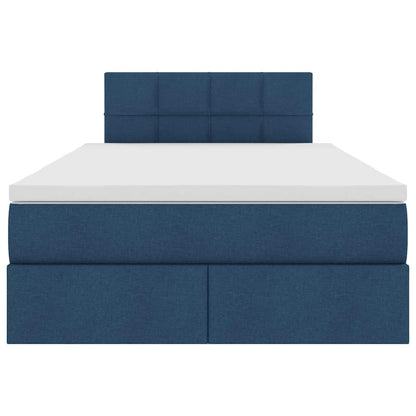 Letto con contenitore e materasso con testiera Blu 120 x 190 cm | homemem39