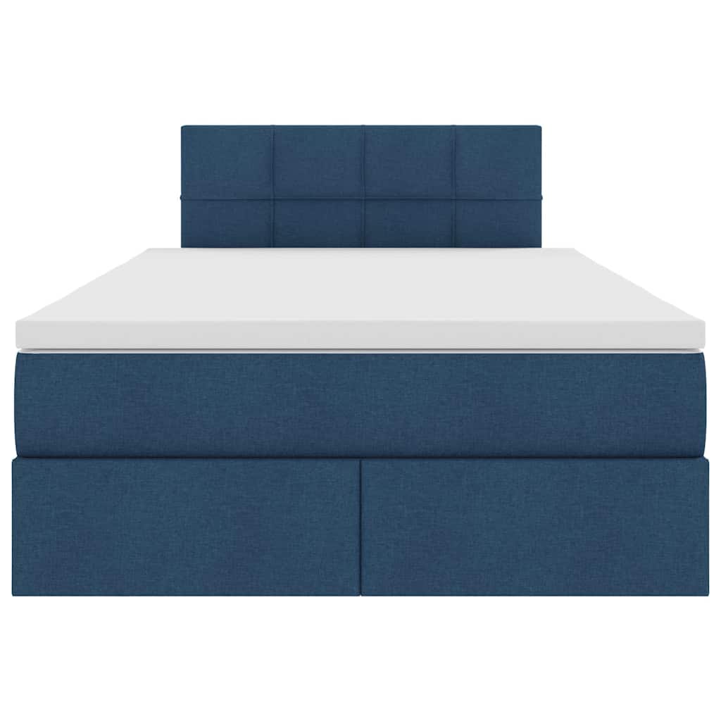 Letto con contenitore e materasso con testiera Blu 120 x 200 cm | homemem39